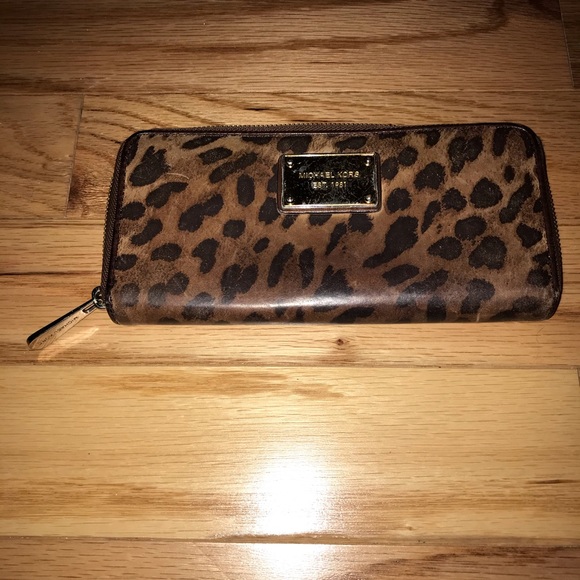 MK leopard wallet